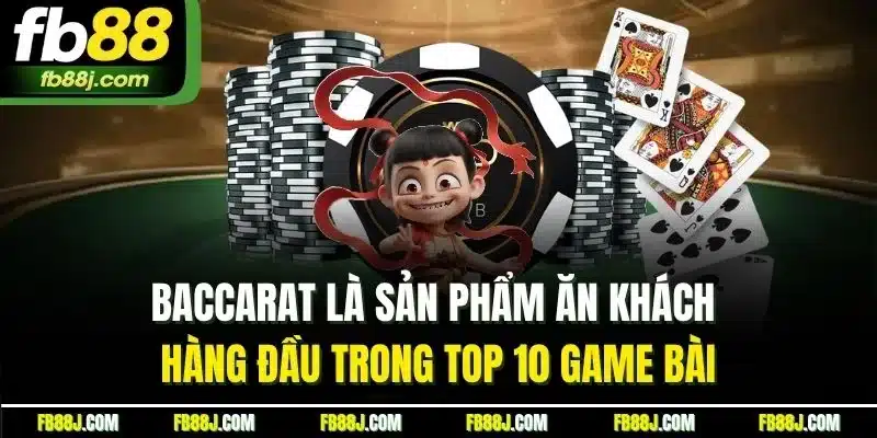 Baccarat là sản phẩm ăn khách hàng đầu trong top 10 game bài
